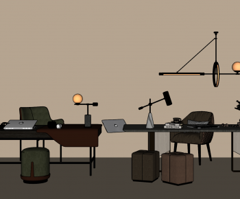 Modern Computer Desk And Chair-ID:663882024