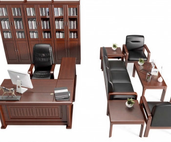 New Chinese Style Office Desk And Chair-ID:635659746