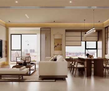 New Chinese Style A Living Room-ID:858212955