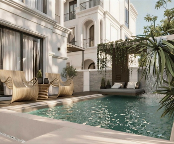 New Classical Style Courtyard/landscape-ID:852819928