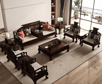 New Chinese Style Sofa Combination-ID:485984091
