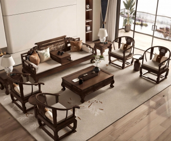 New Chinese Style Sofa Combination-ID:193397059