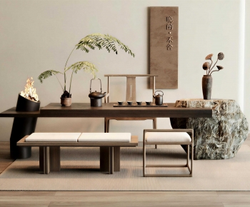 New Chinese Style Tea Tables And Chairs-ID:502794988