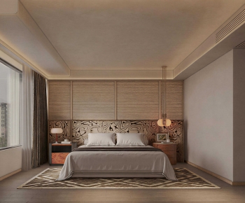 Wabi-sabi Style Bedroom-ID:501384021
