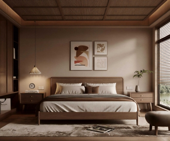 Wabi-sabi Style Bedroom-ID:804182052