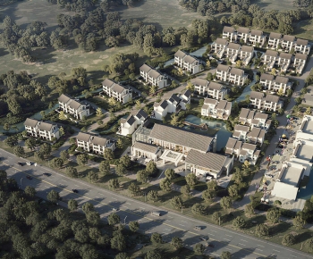 New Chinese Style Architectural Bird's-eye View Planning-ID:721049073
