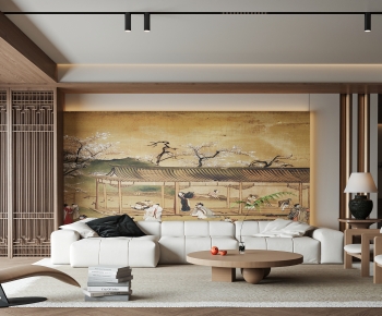 New Chinese Style A Living Room-ID:388994939