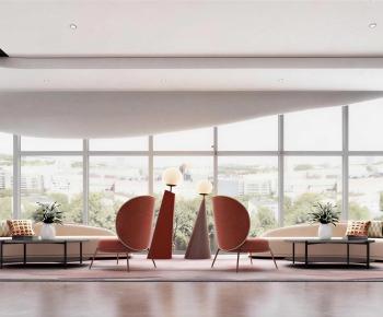 Modern Office Reception Desk-ID:698874003