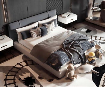 Modern Double Bed-ID:550289227