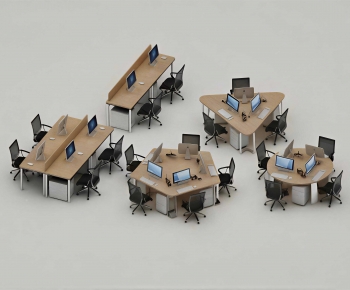 Modern Office Desk And Chair-ID:421099751