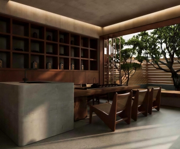 Wabi-sabi Style Dining Room-ID:579693084