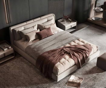 Modern Double Bed-ID:350193985
