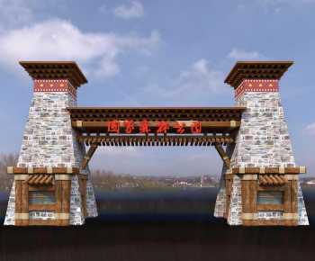 New Chinese Style Facade Element-ID:874336004