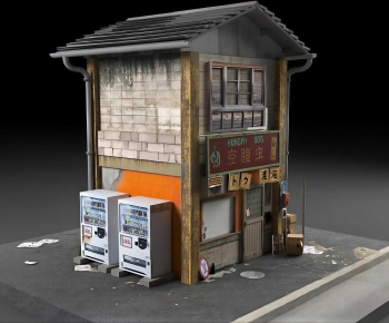 Japanese Style Appearance Of Commercial Building-ID:186100041