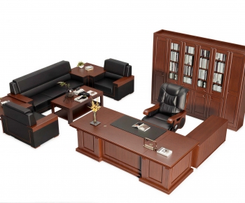 New Chinese Style Office Desk And Chair-ID:615995886