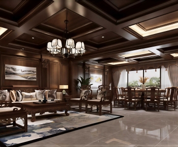 Chinese Style A Living Room-ID:501883035