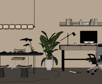 Modern Computer Desk And Chair-ID:918328056