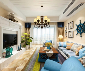 Mediterranean Style A Living Room-ID:688539035