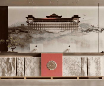 New Chinese Style Office Reception Desk-ID:781322965