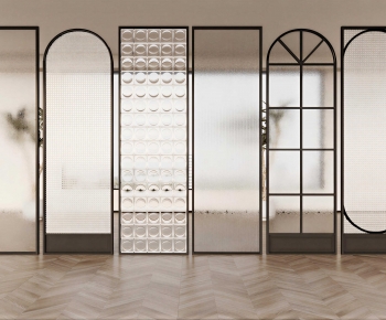 French Style Glass Screen Partition-ID:323190936