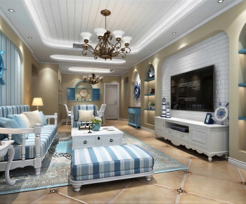 Mediterranean Style A Living Room-ID:890645039