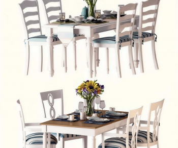 Mediterranean Style Dining Table And Chairs-ID:182802923