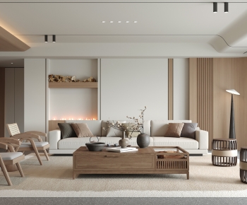 New Chinese Style A Living Room-ID:697604891