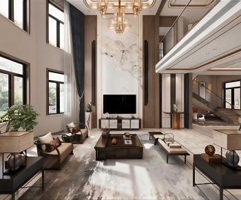 New Chinese Style A Living Room-ID:647809989