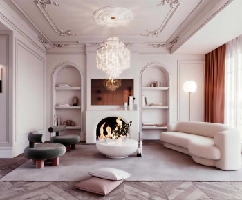 French Style A Living Room-ID:604826937