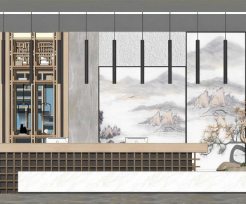 New Chinese Style Reception Desk-ID:165692096