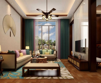 New Chinese Style A Living Room-ID:264570005