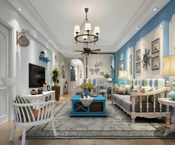 Mediterranean Style A Living Room-ID:573313956