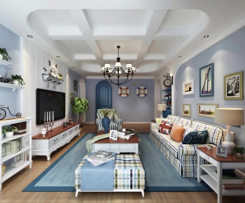 Mediterranean Style A Living Room-ID:756395106