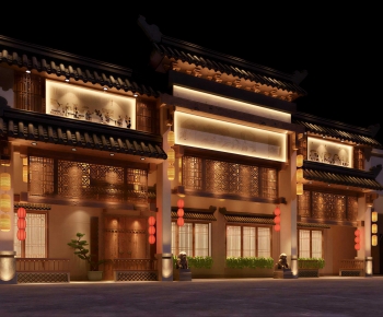 New Chinese Style Facade Element-ID:316521889
