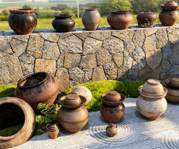Wabi-sabi Style Clay Pot-ID:721458916