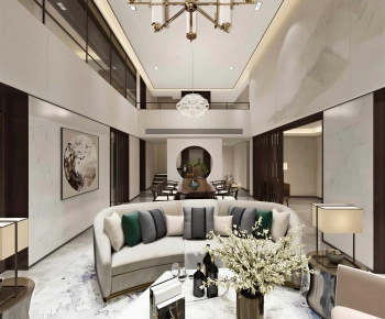New Chinese Style A Living Room-ID:535603053
