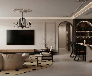 French Style A Living Room-ID:664192917