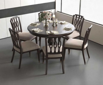 American Style Dining Table And Chairs-ID:994147066
