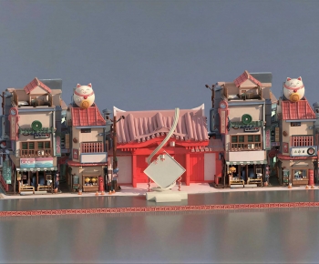 Japanese Style Cartoon House-ID:690464022