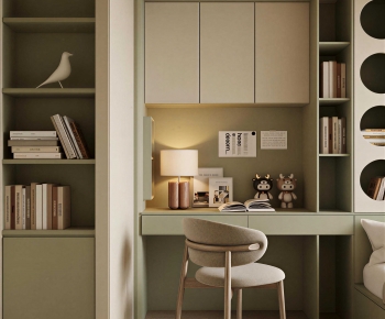 Modern Computer Desk And Chair-ID:485894921