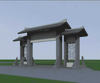 New Chinese Style Facade Element-ID:292421101