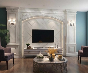 Simple European Style A Living Room-ID:597124106