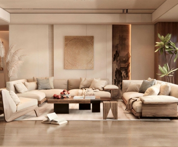 Wabi-sabi Style A Living Room-ID:499027973