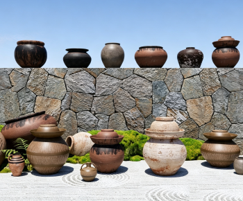 Wabi-sabi Style Clay Pot-ID:555334097