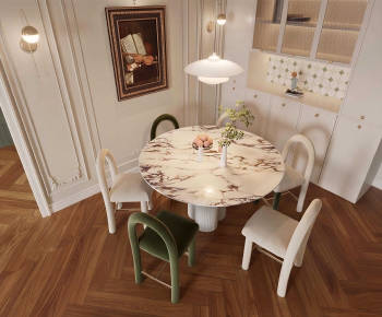 French Style Dining Table And Chairs-ID:877079013