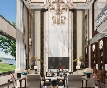 New Chinese Style A Living Room-ID:283263926