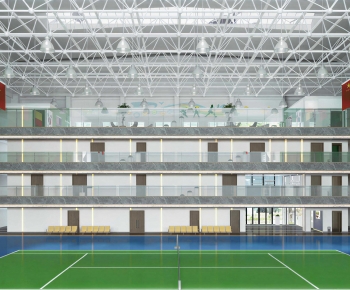 Modern Indoor Badminton Court-ID:402190924