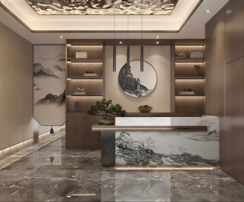 New Chinese Style Office Reception Desk-ID:512839087