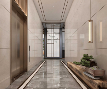 New Chinese Style Office Elevator Hall-ID:374135026