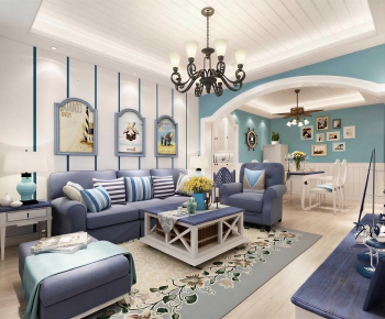 Mediterranean Style A Living Room-ID:402463919